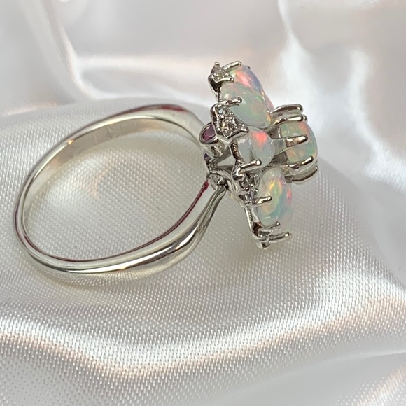 🌸Ethiopian Opal Cluster Ring🌸 - Picture 4 of 14